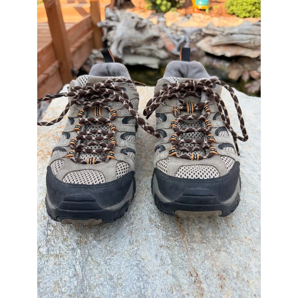 Merrell Moab Ventilator men's 8 Hiking Shoes Brown Suede Mesh Vibram Continuum